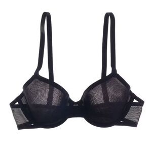 NWT “The Demi” by Cuup in black mesh, 38D.